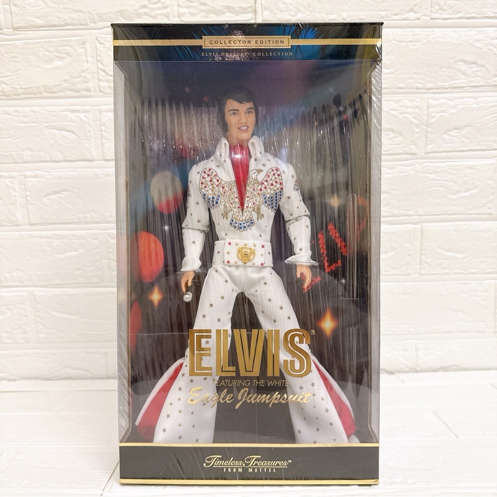 Elvis Presley In White Eagle Jumpsuit Timeless Treasures From Mattel Doll #28570